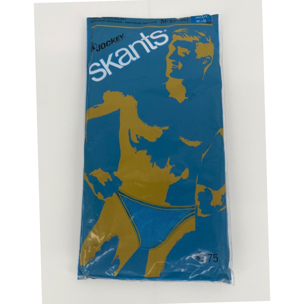 Jockey Skants Brief Bikini Yacht Blue Medium 32-36 100% Nylon Vintage 1969 Rare